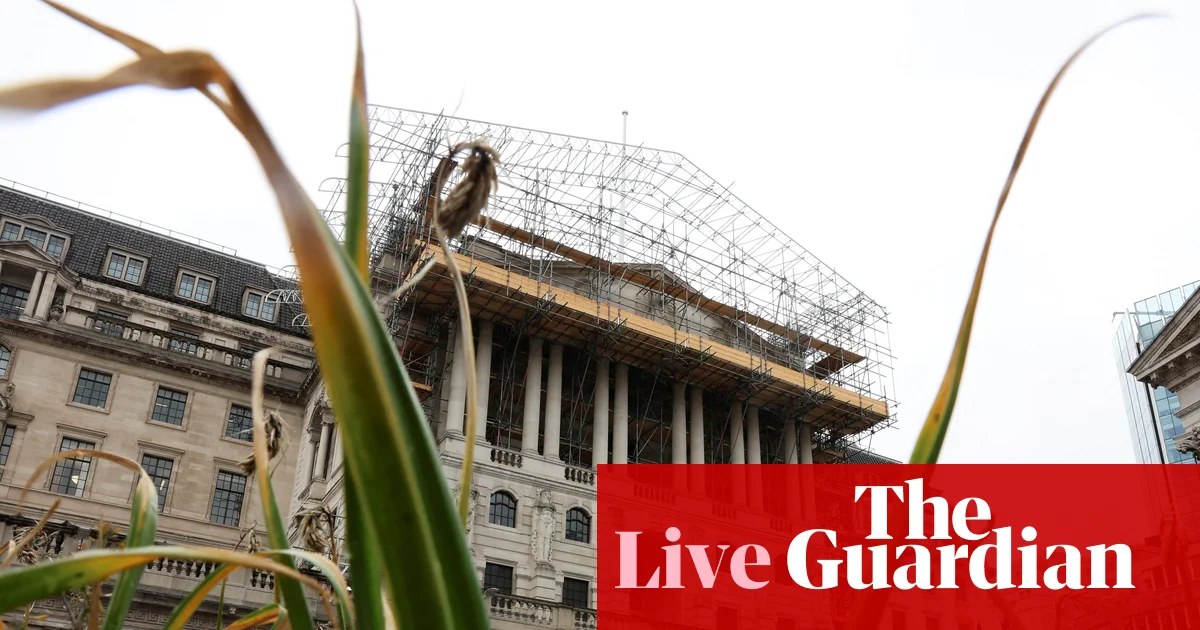 Bank of England expected to leave interest rates on hold; UK unemployment falls – business live
